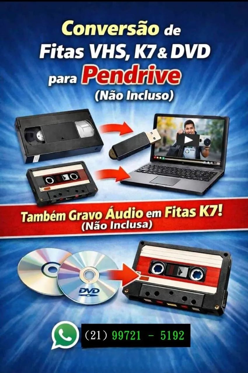 Conversão de fitas vhs para mídia digital 