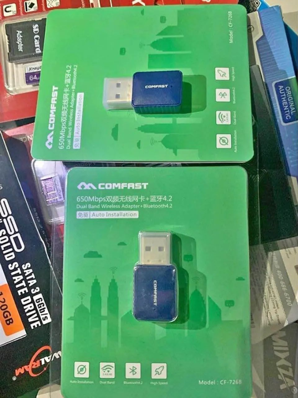 Adaptador Wifi + Bluetooth 4.2 Dual Band 5ghz Comfast 650mbs