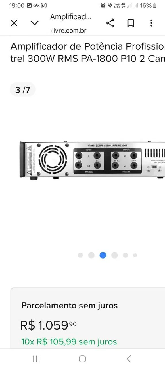 Amplificador  Datrel 1800 de potência - Foto 2