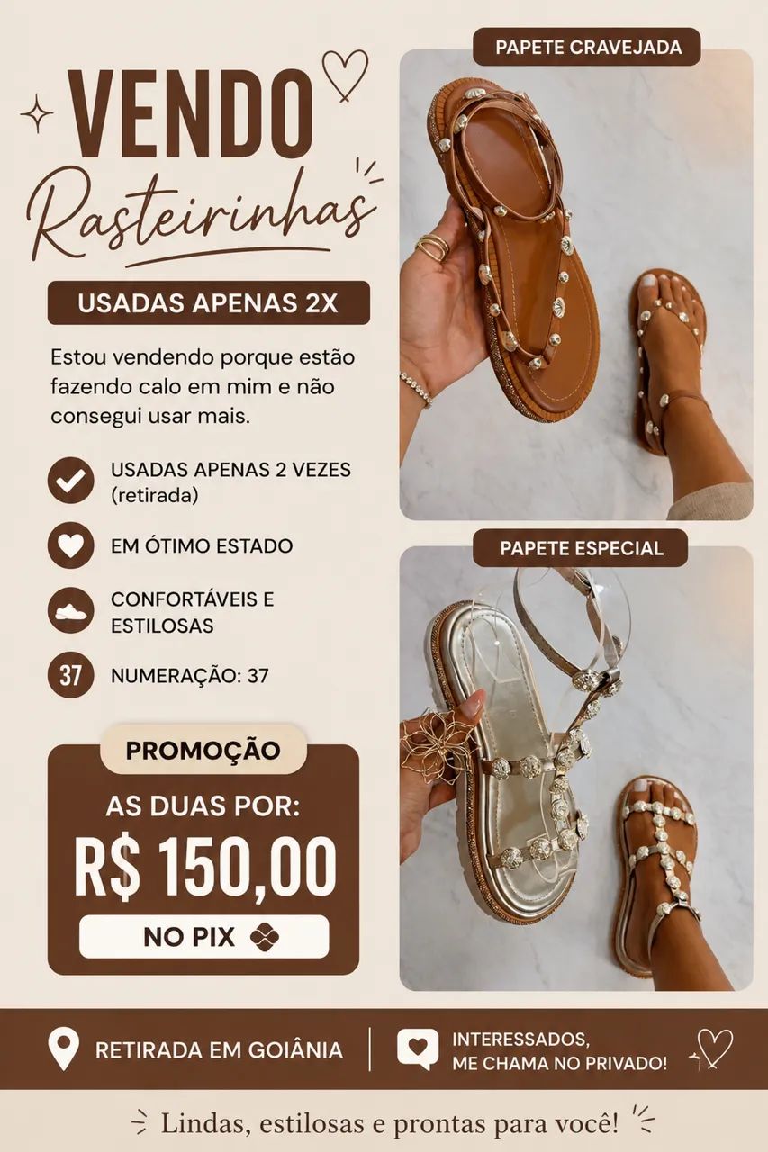 VENDO 2 RASTEIRINHAS - TAMANHO 37