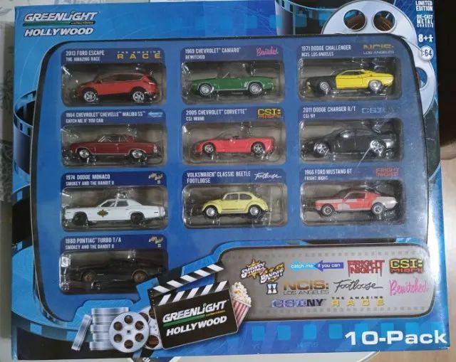 Greenlight Hollywood 10 Pack Temáticos 1/64 Raridade Único 