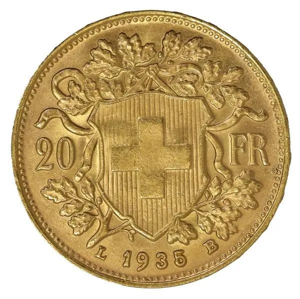 Moeda de Ouro de 20 Francos Suiça - Foto 3