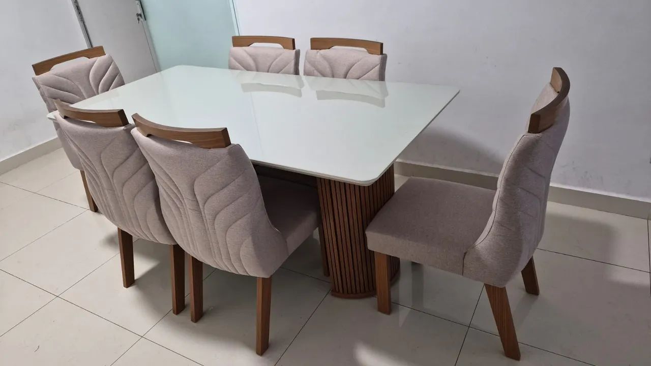 Mesa retangular 6 lugares com cadeiras - Foto 3