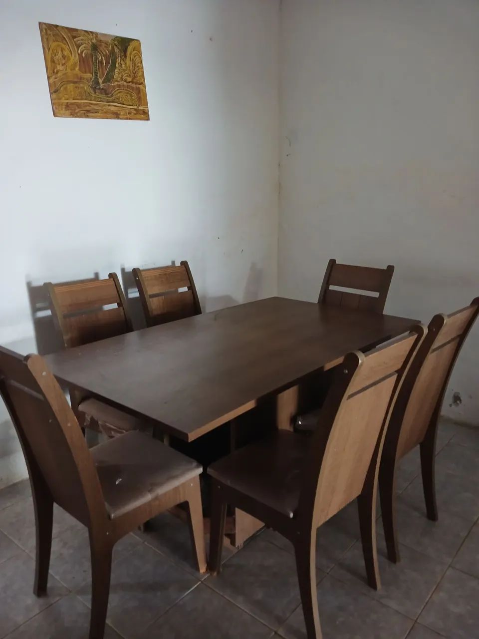 Vende-se mesa com 6 cadeiras acolchoada para reforma - Foto 5
