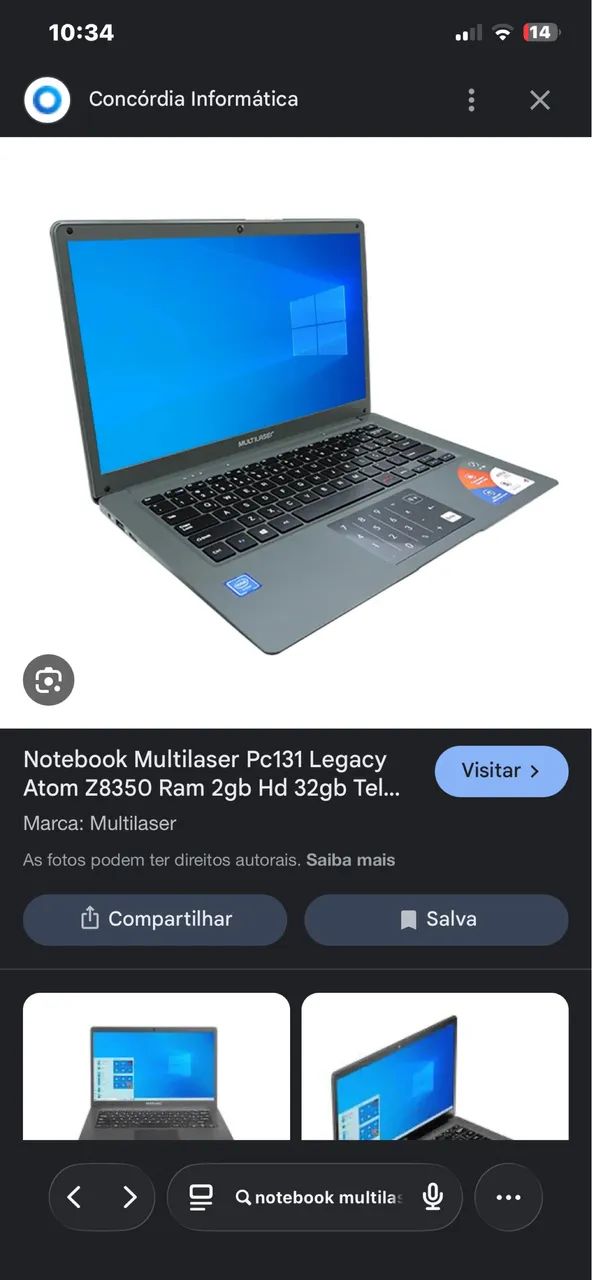 Notebook Multilaser 
