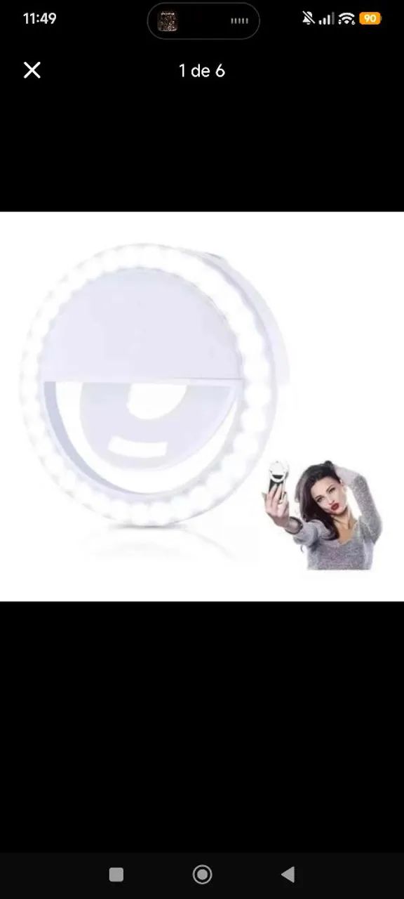 Anel de Luz LED Ring Light para Celular - Novo | 3 Níveis de Iluminação