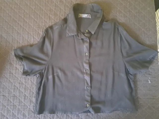 camisa cropped social preta