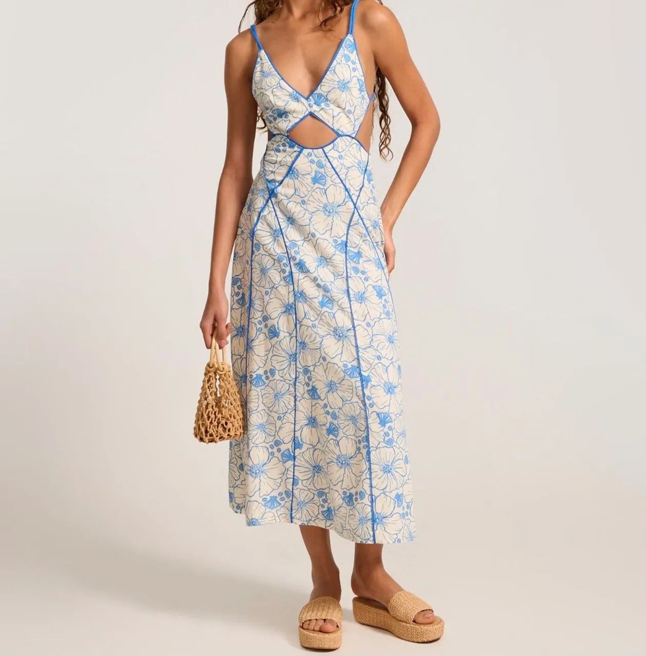 Vestido midi bluesteel estampado P