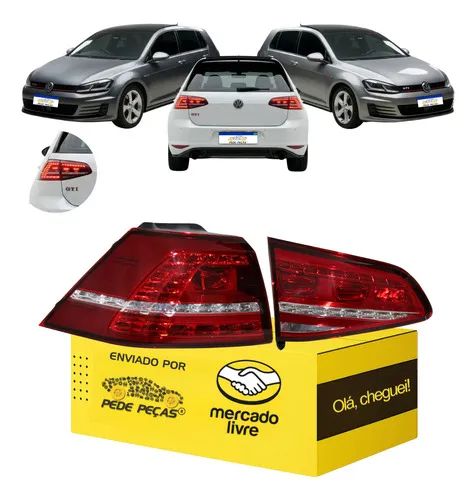 Par Lanterna Sinaleira Golf 2014 2015 2016 2017 L.e Nova Led Esquerdo/motorista Vermelho
