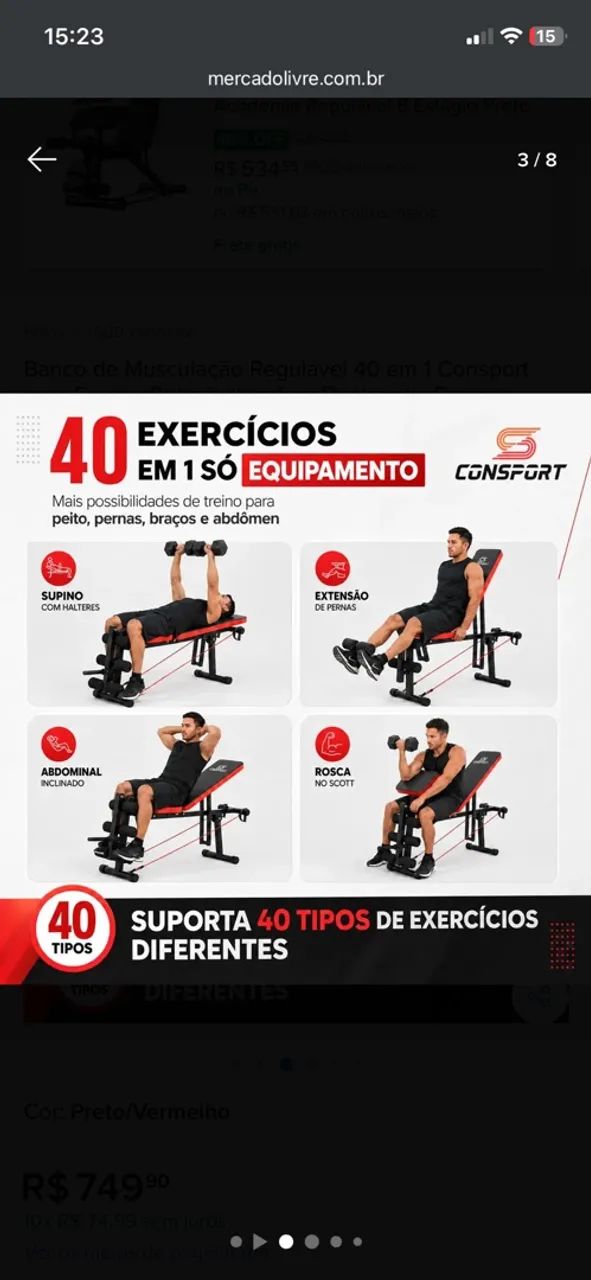 Cadeira extensora e banco reclinável - Foto 2