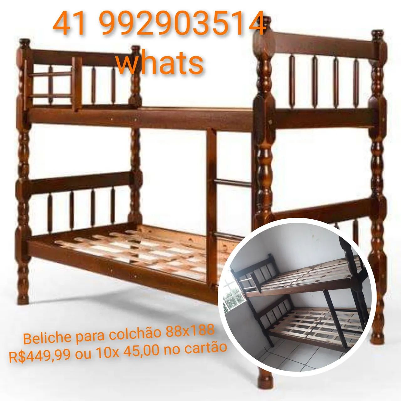 Beliche para colchão 88x188 novo # 10x sem juros 