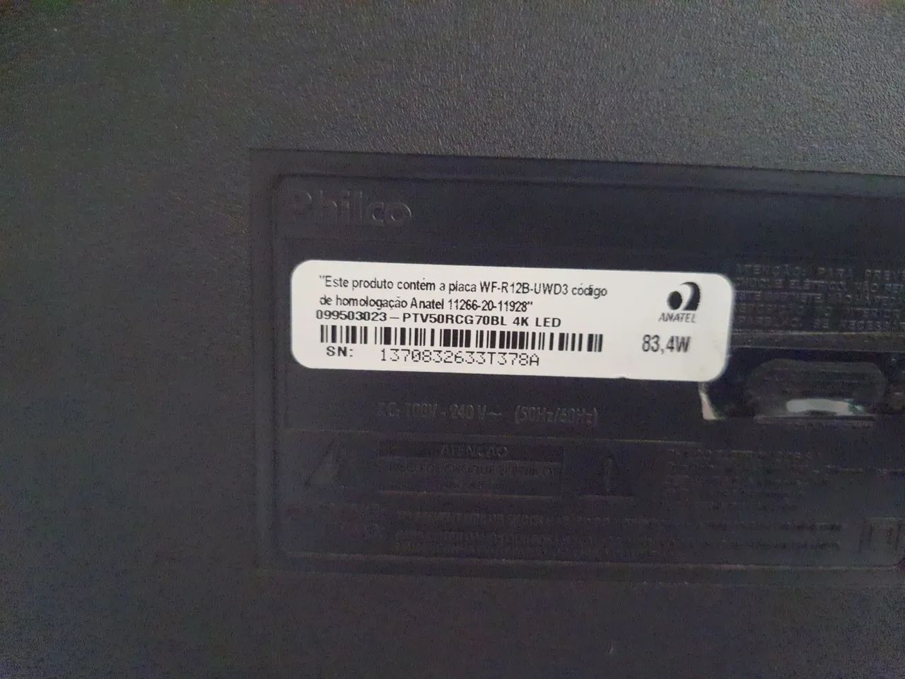 Smart Tv Led 50 Polegadas Philco Liga Com Tela Quebrada. - Foto 3