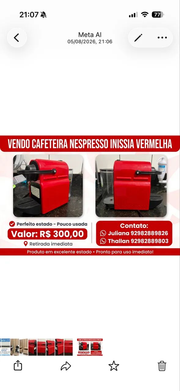 Cafeteira nespresso vermelha - Foto 3