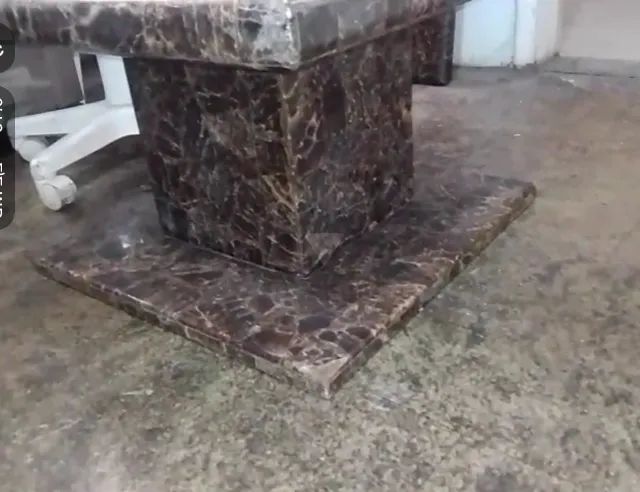 Mesa de centro mármore marrom imperador quadrada 1 x1  - Foto 2