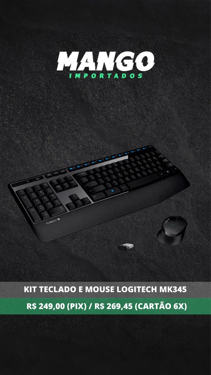 Kit Teclado e Mouse Comfort Logitech MK345 - Foto 3