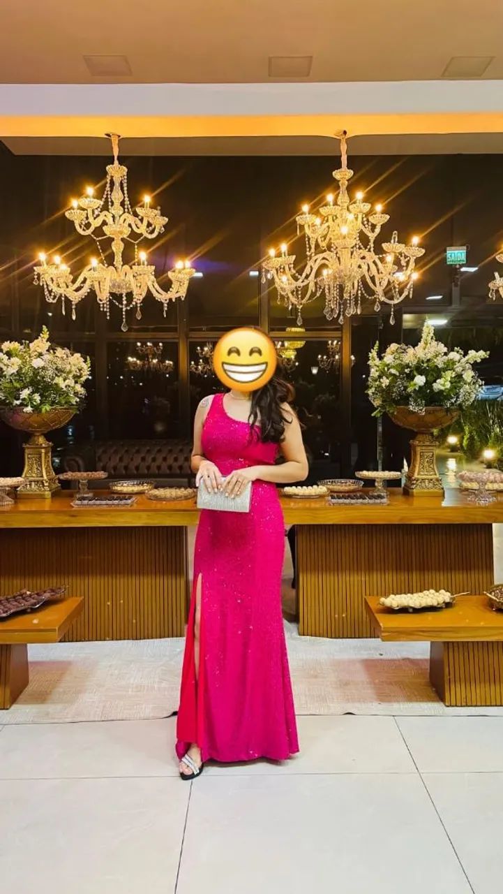 Vestido de paetê rosa
