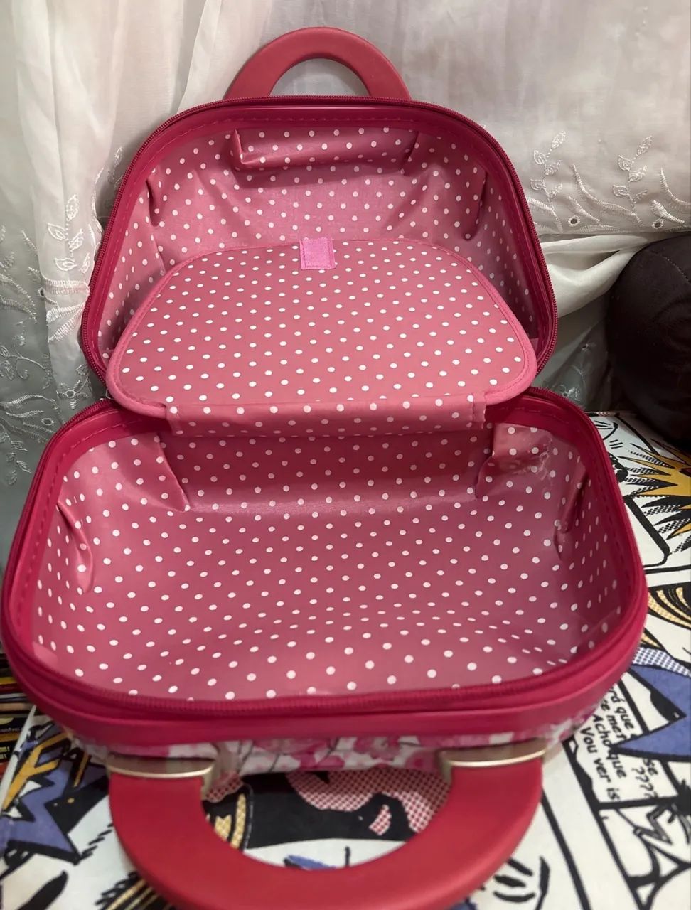 bolsa de mão sestini estampada rosa - Foto 4