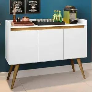 Buffet Gold com 3 portas Branco/Mel
