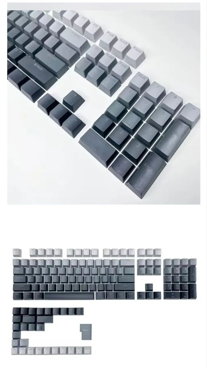 Keycaps em pbt double shot degradê cinza - Foto 3