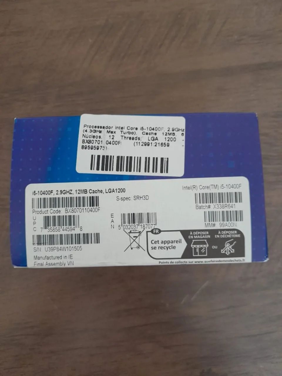 Processador Intel Core I5-10400F, 2.9GHz (4.3GHz Turbo), Hexa Core ...