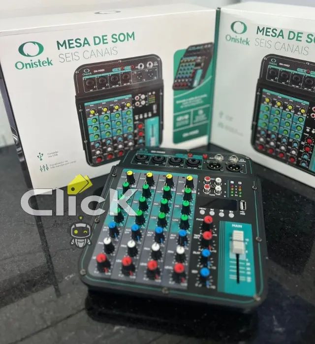 Mesa De Som 6 Canais Usb 48v Bluetooth Onistek Bivolt - Foto 2