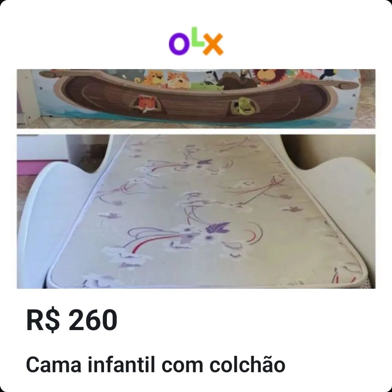 Cama infantil com colchão 
