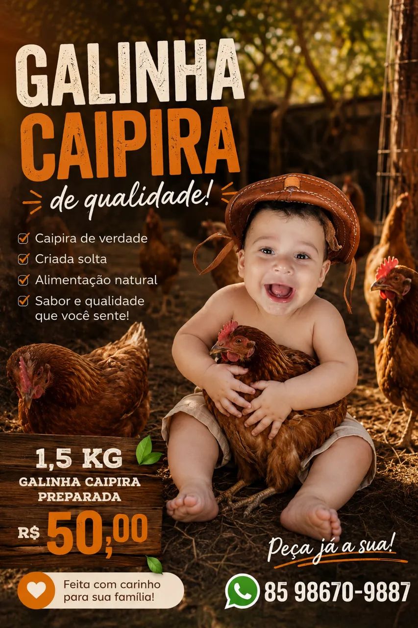 Galinha e ovos CAIPIRAS
