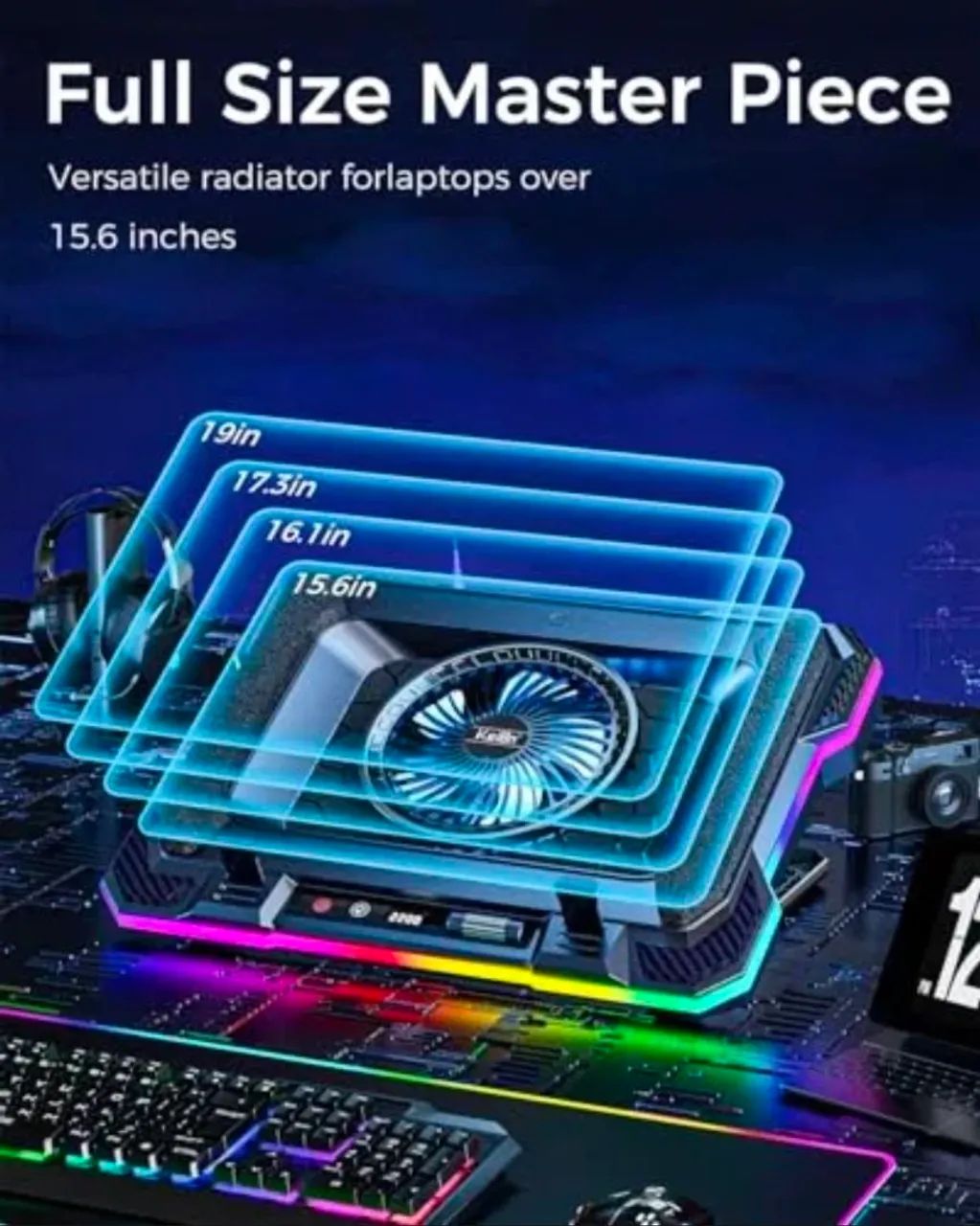 Base Gamer Cooler Notebook RGB Espuma Completa  - Foto 3