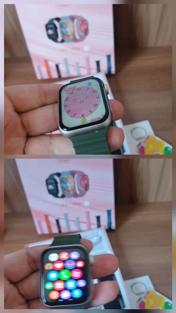 KIT smartwatch completa com 8 pulseiras extra 