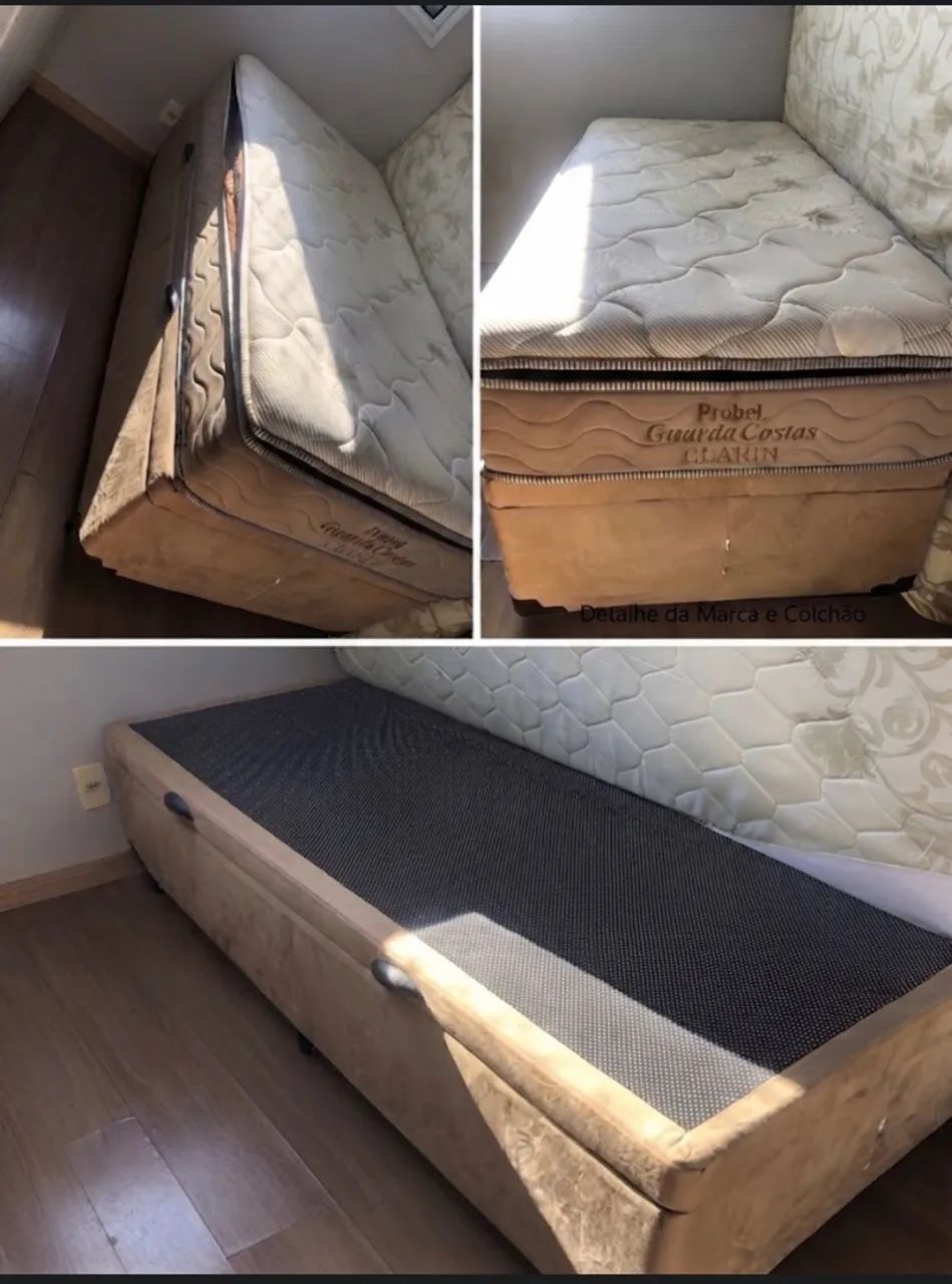 Cama Solteiro Baú + Colchão