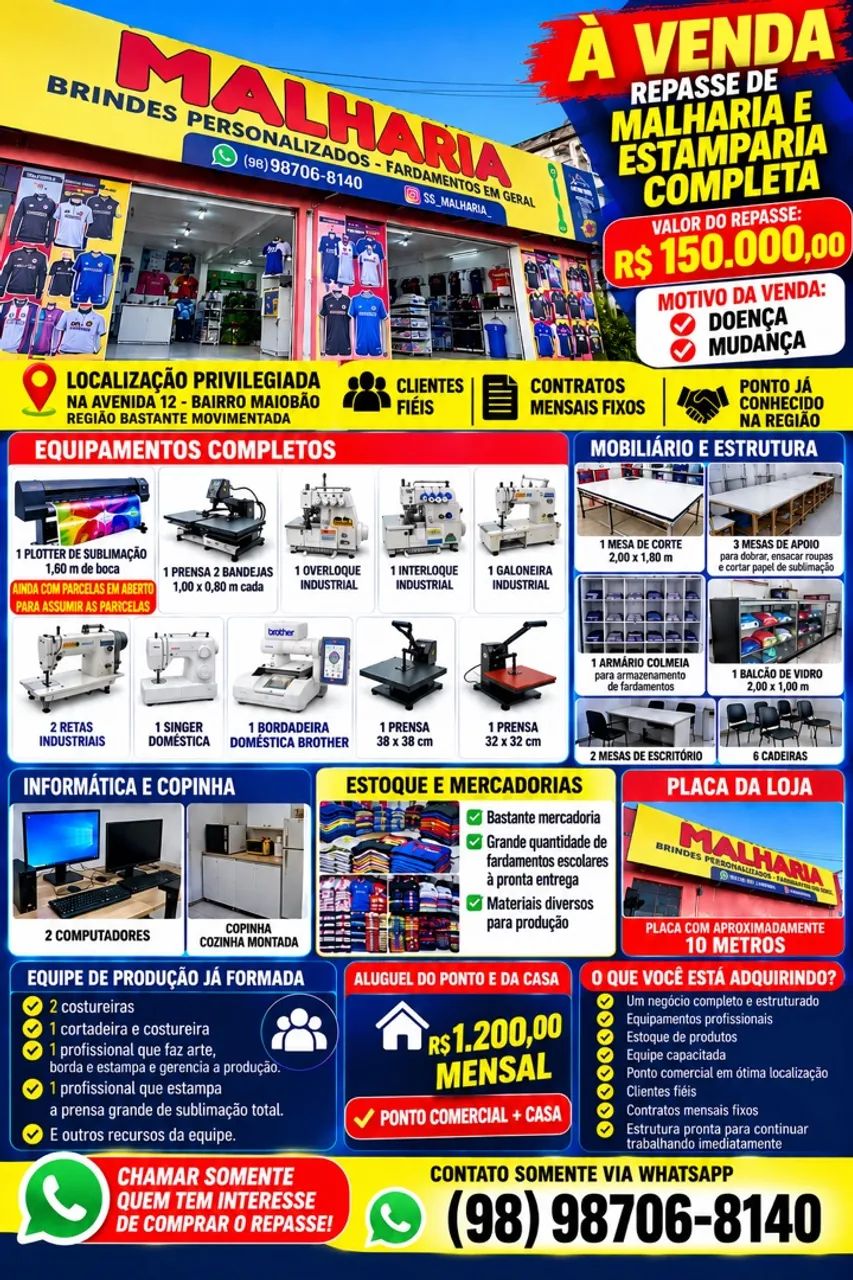 $149 PASSO MALHARIA E ESTAMPARIA COMPLETA  