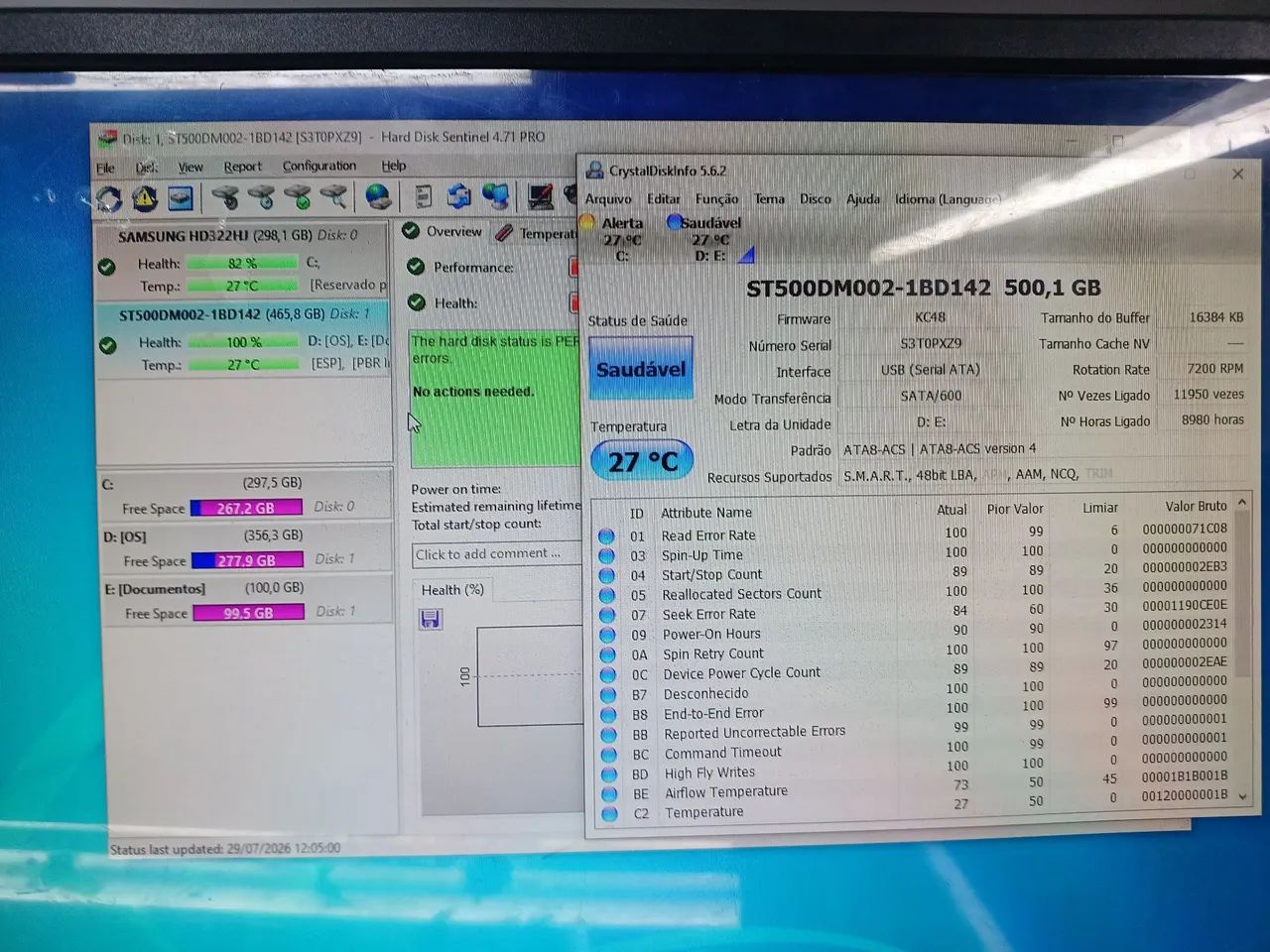Hd 500gb seagate  cftv dvr nvr cpu  - Foto 2