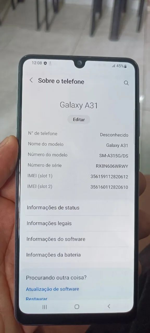 Vendo celular Samsung A31 