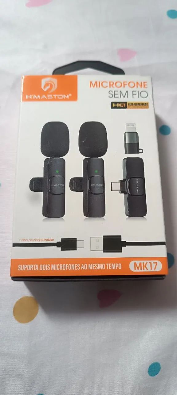 Microfone sem fio para iPhone e Android/10 reais 