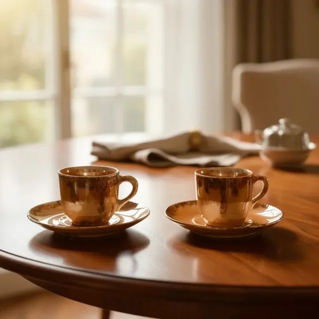 2 xícaras de cafezinho em porcelana 