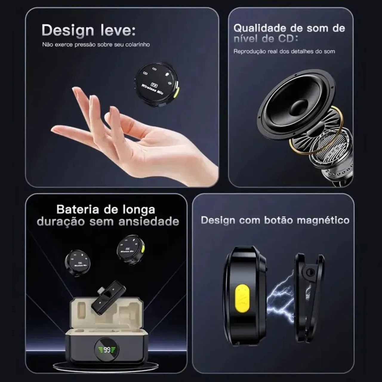 Microfone lapela duplo newton  - Foto 4