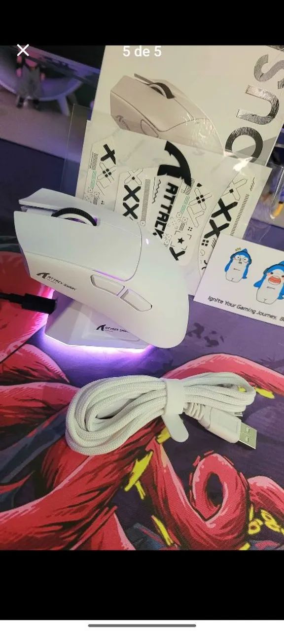 Mouse Gamer Attack Shark X11 Wireless + Dock de Carregamento