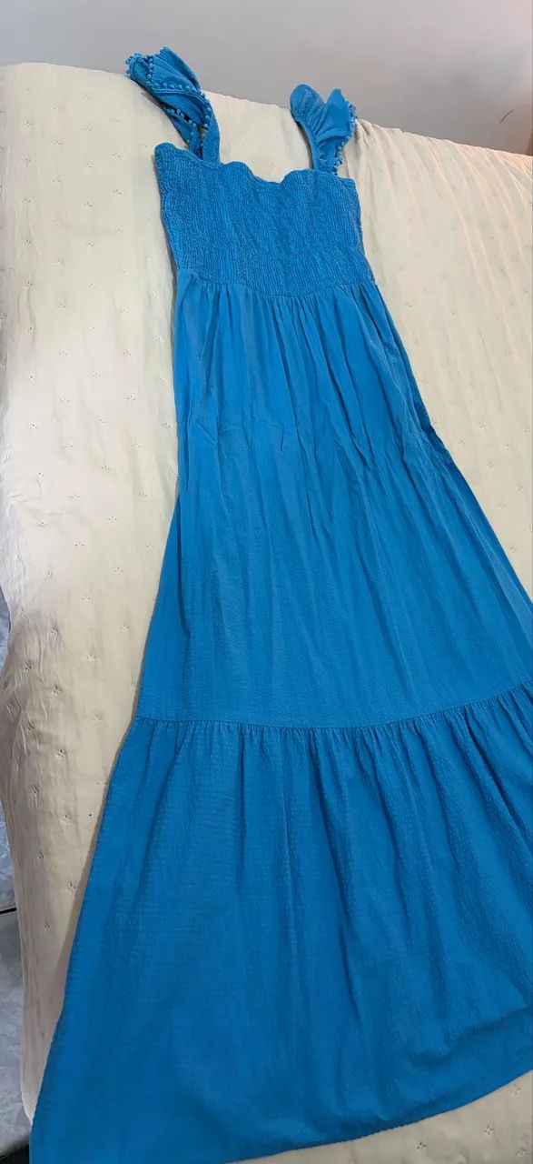 Vestido longo azul - Tamanho P  - Foto 4