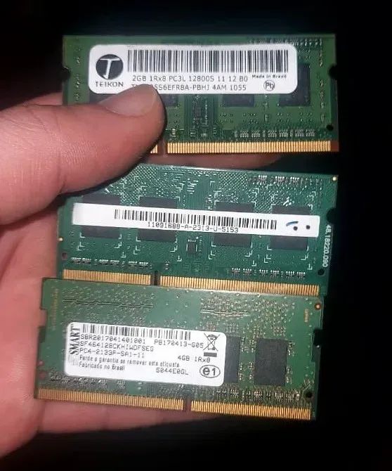 Memória ram ddr3 e ddr4 notebook