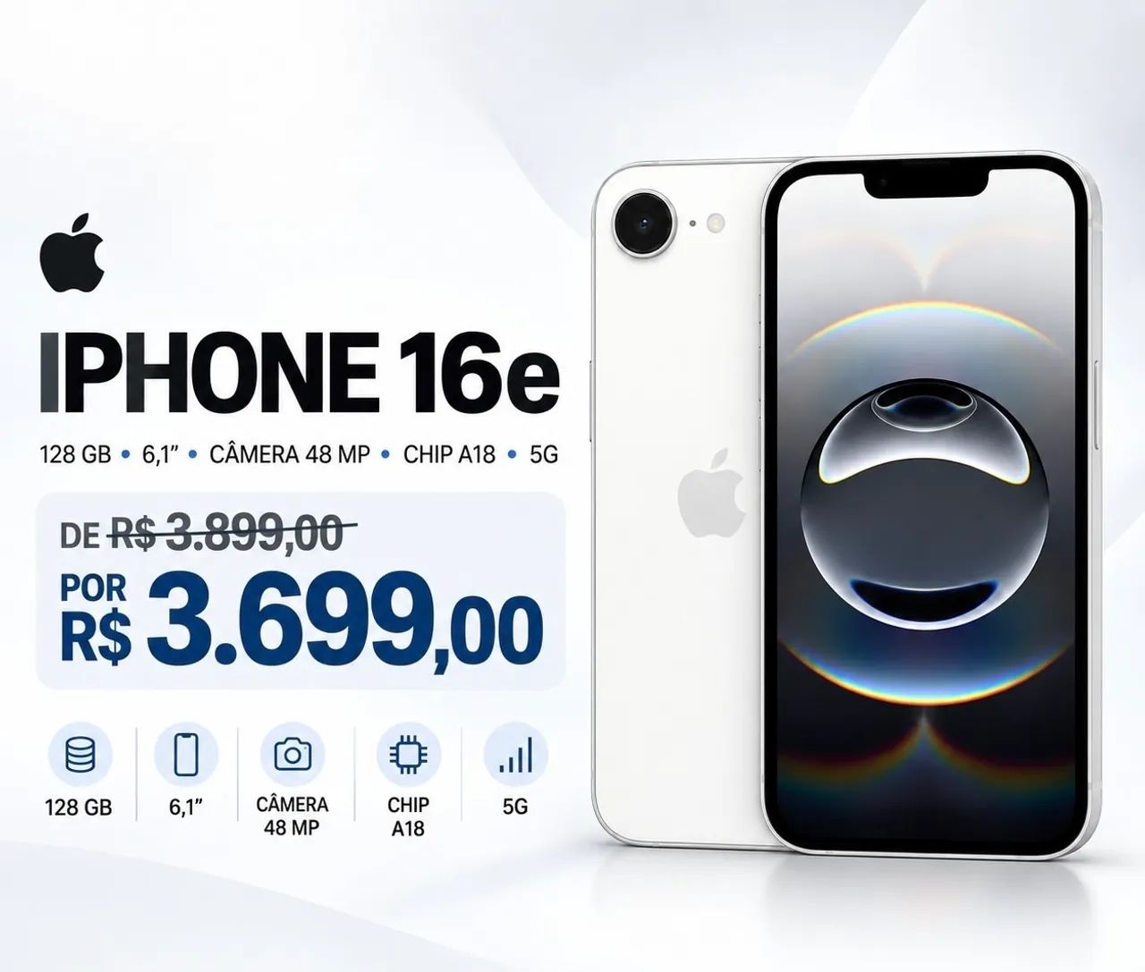 Iphone 16e 128Gb Novo na caixa Lacrado