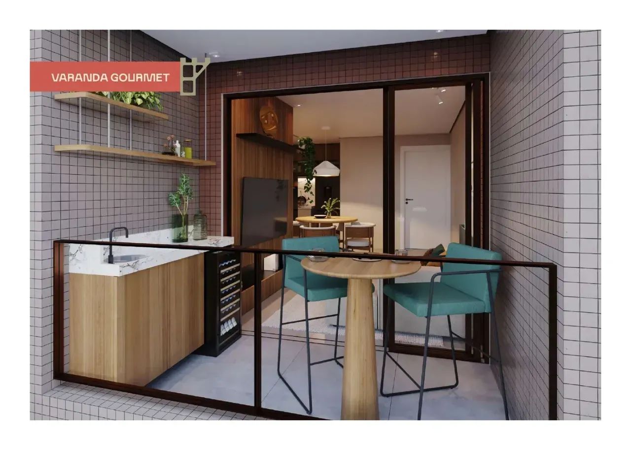3 quartos, 60m²,  com varanda gourmet no Rosarinho.