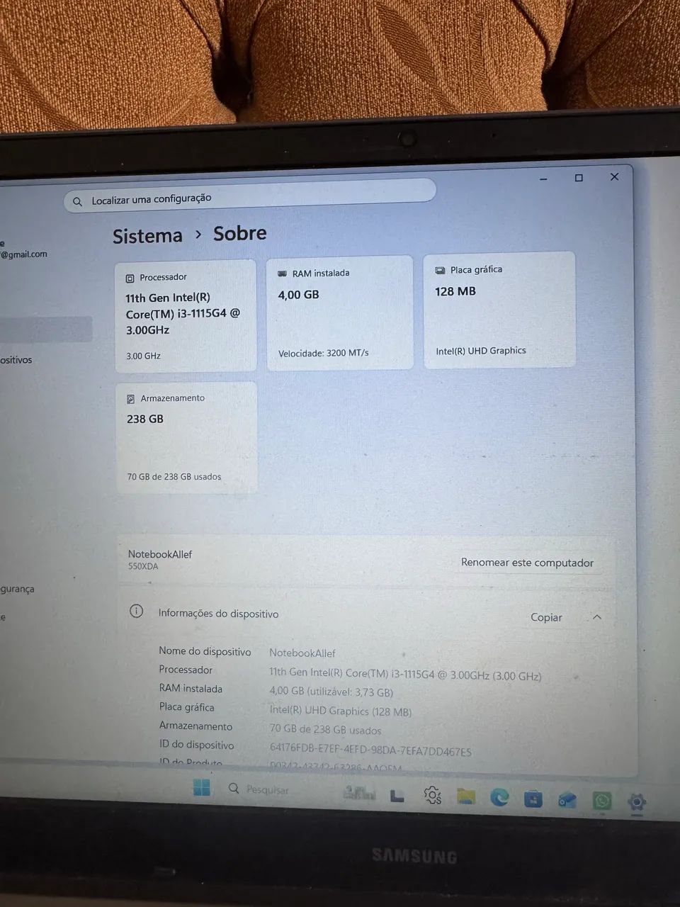 Notebook Samsung i3 - Foto 3
