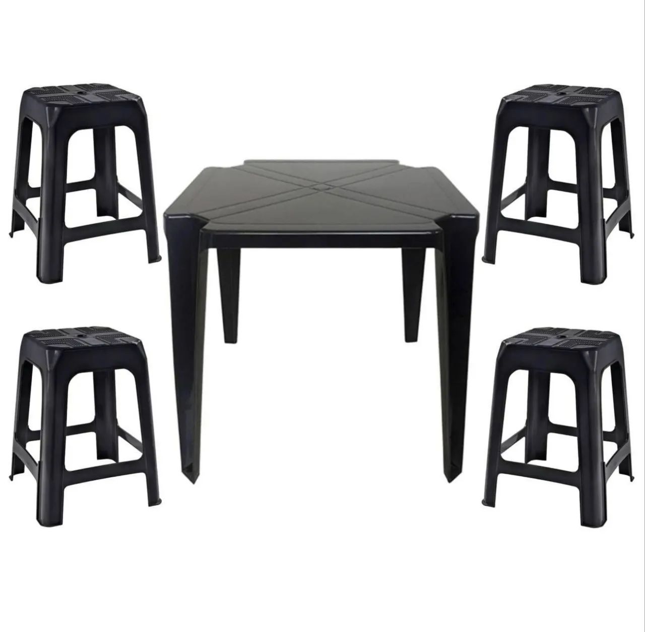 Jogo Mesa + Banqueta plástico reforçado