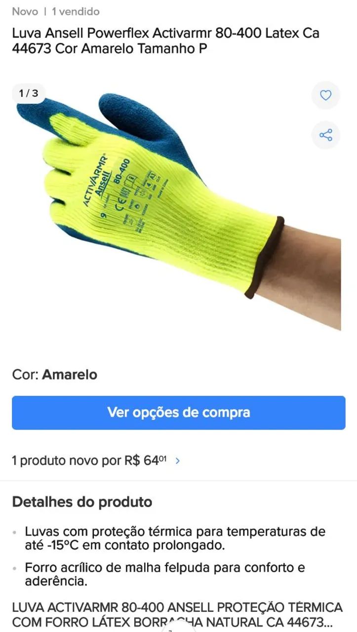 Luva Ansell Powerflex Activarmr 80-400 Latex - Ferramentas de