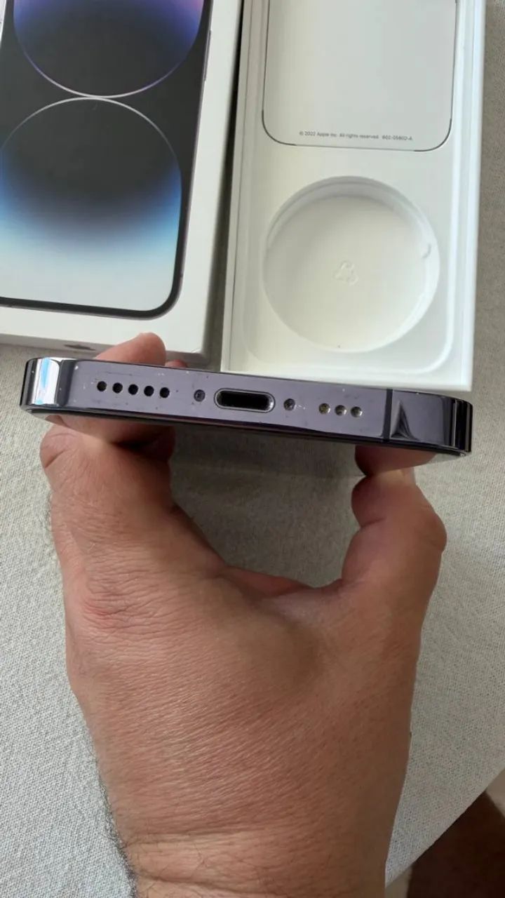 iphone 14 pro 512gb esim roxo na caixa - impecável - Foto 4
