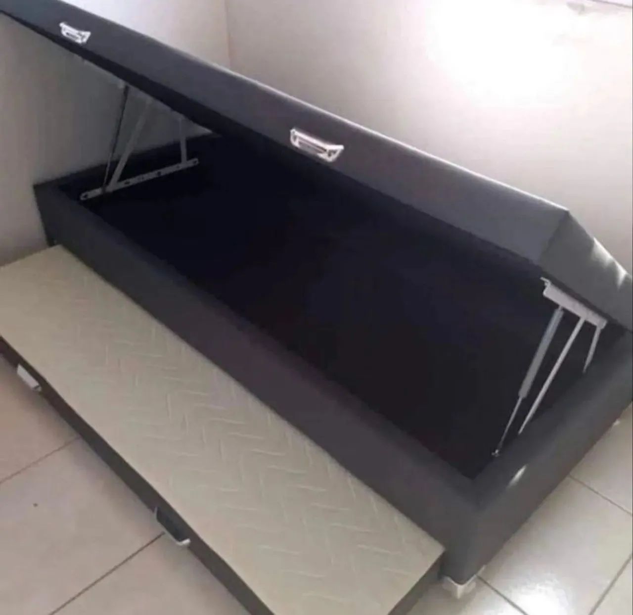 Base da cama solteiro com baú e auxiliar direto da fábrica para sua casa 