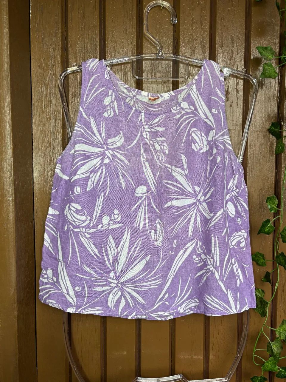 blusa farm lilás estampada