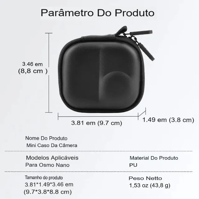 Mini Bolsa Compatível c/Câmera Action Cam Dji Osmo Nano Estojo Bag Case Malinha Maletinha - Foto 2