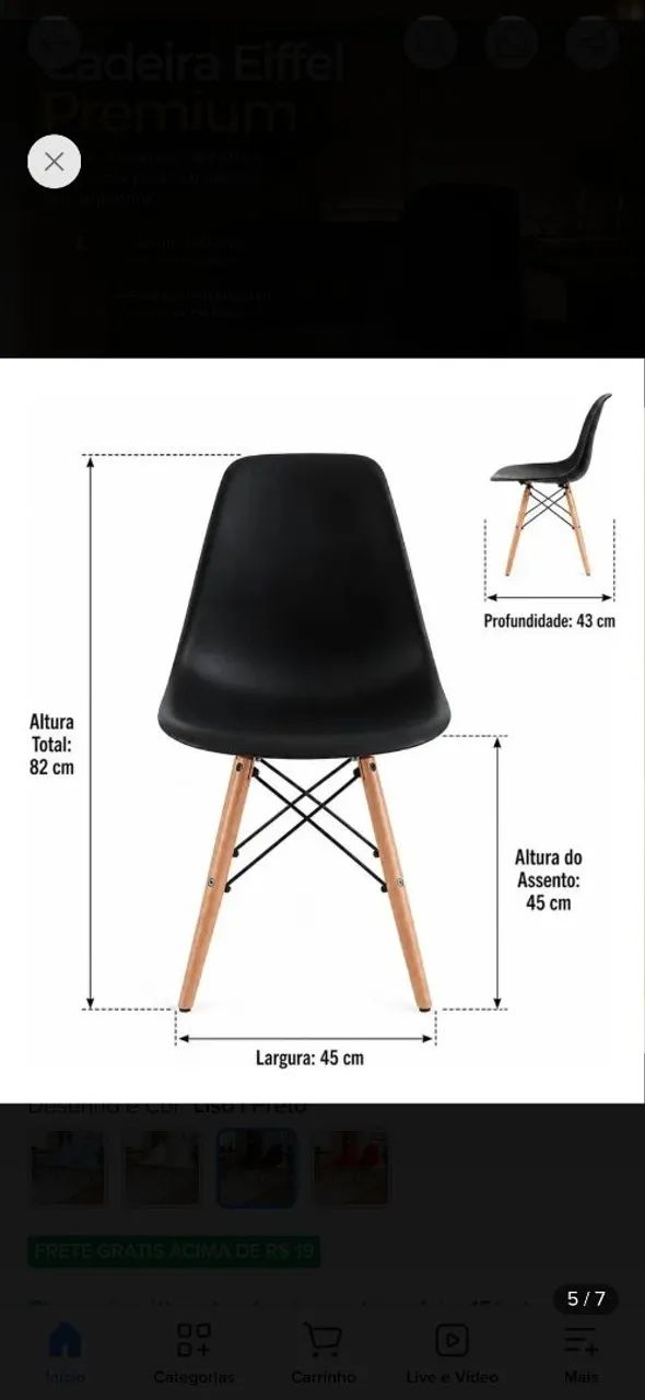 Kit 4 cadeira 