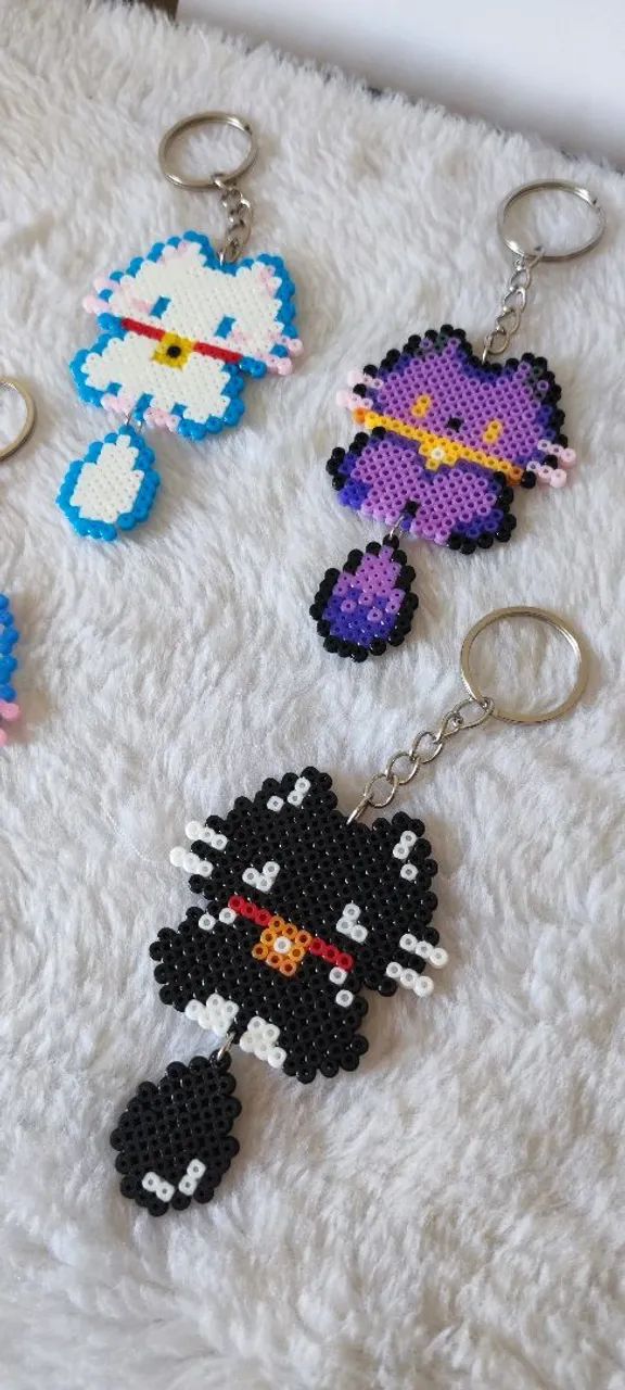 Chaveiros Hamabeads Gatinhos 